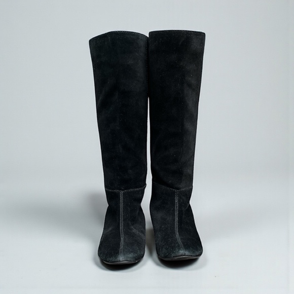 BCBGeneration Tall Suede Leather Pull-on Boot in Black Size 9 - Picture 3 of 11